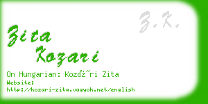 zita kozari business card